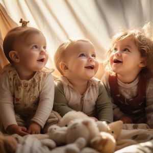 Drei Babys nebeneinander - KI